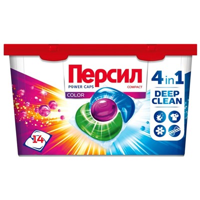 Капсулы Персил Power Caps Color 4in1 для стирки концентрированные 14шт