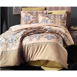 2 сп. Евро Комплект Постельного Белья Cotton Saten Vigo Gold - Altınbaşak