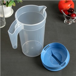 Кувшин для воды с крышкой, 1,2 л, пластик, МИКС
