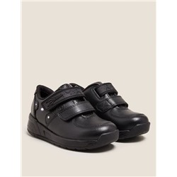 Kids' Leather Light Up Riptape School Shoes (8 Small - 1 Large)