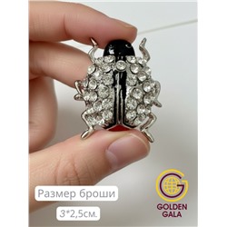Брошь божья коровка со стразами БР4/5