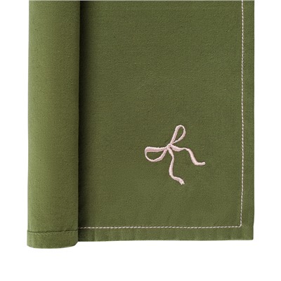 Салфетка сервировочная Fancy Bows оливкового цвета из коллекции Essential, 45х45 см