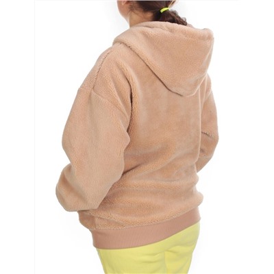 110 BEIGE Худи женское Тедди на флисе