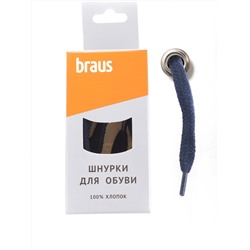 Шнурки BRAUS 120 см плоские СИНИЕ/10