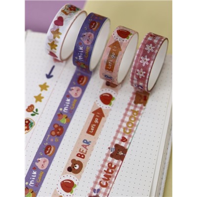 Набор клейкой ленты "Cute cartoon", mix, шоу-бокс 12 шт.