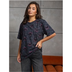 Футболка "Принт" графит женская