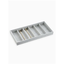 Подставка для украшений QF 6 ячеек, 38×18.5×3.5, серая