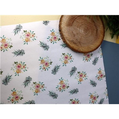 Упаковочная бумага «Flora pineapples», yellow (50*70 см)