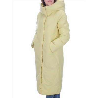 22339 YELLOW Пальто стеганое зимнее женское (200 гр. холлофайбера)
