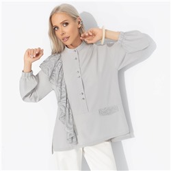 Рубашка комбинированная с кружевом, Личное достижение (серая)