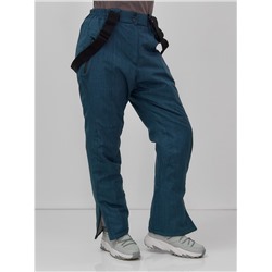 Полукомбинезон утепленный женский большого размера синего цвета 666_1S