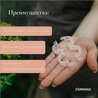 Клипса садовая, d=25 мм, набор 50 шт., Greengo