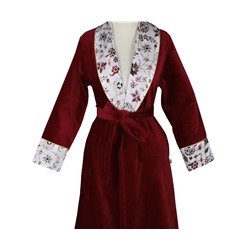 Халат Велюровый Женский (XL) Aysima Bordo Bayan Bornoz Xlarge - EcoCotton