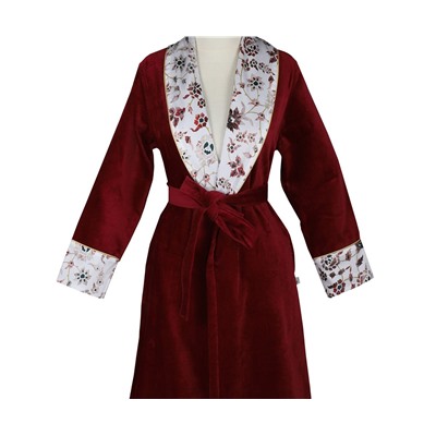Халат Велюровый Женский (XL) Aysima Bordo Bayan Bornoz Xlarge - EcoCotton