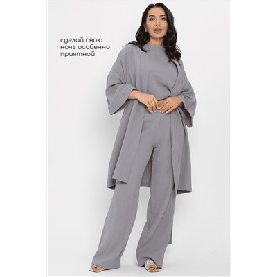 Халат-кимоно Муслин (серый) П14577-52М