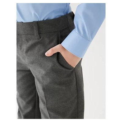 Boys' 2pk Slim Leg School Trousers (2-18 Yrs)