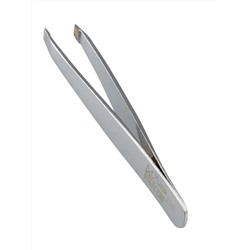 Mertz Пинцет косметический для коррекции бровей скошенный / 224-D, серебристый, 7,3 см