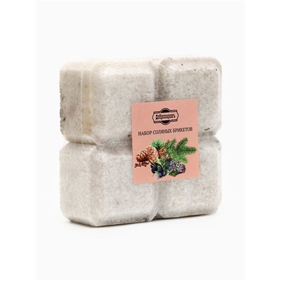 Соляной брикет набор 4 шт "Можжевельник, чабрец, кедр, пихта" по 200 гр "Добропаровъ"