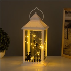 Фигурка светящаяся RISALUX «Чёрный кот», LED-ночник, 3×ААА, белый, 14×14×30.5см