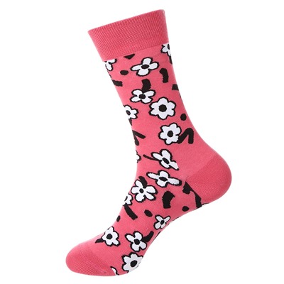 Demi-season socks hip-hop style for men and women, European style, mid-length, for import