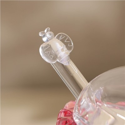 Баночка для мёда и варенья «Розе», 240 мл, 9.5×12 см, c ложкой, стекло