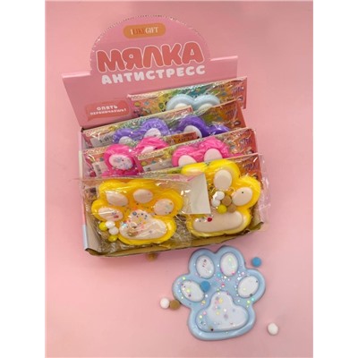 Мялка - антистресс «Игривая Таба ЛАПКА», mix, шоу-бокс 8 шт.