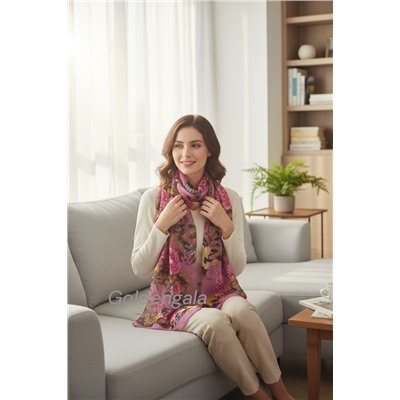 Шарф шифоновый с цветочным принтом Арт 0981/9