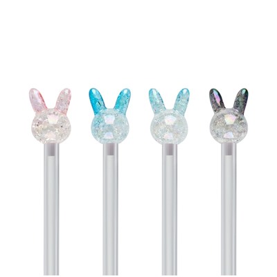 Ручка шариковая MESHU "Crystal Rabbit" синяя, 0,7мм, корпус ассорти, с топпером