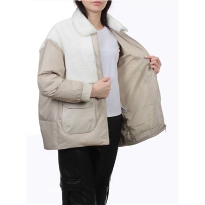 H24-223 BEIGE Куртка демисезонная женская (100 гр. холлофайбер)