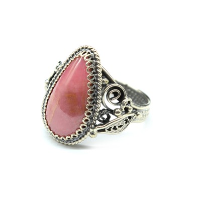 Кольцо родонит " Орлец " 13*21мм., размер 17,5