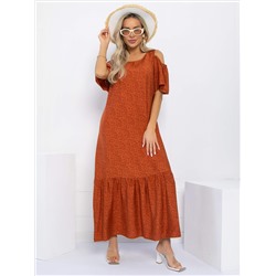 Платье Летний сад (оранжевое) П13311-1М
