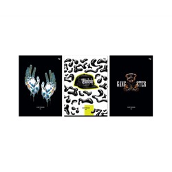 Тетрадь 96л., А4, клетка BG "Black drip", матовая ламинация, выб. лак