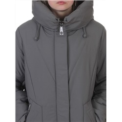 A618 GRAY/GREEN Пальто зимнее женское (верблюжья шерсть, 120 гр. холлофайбер)