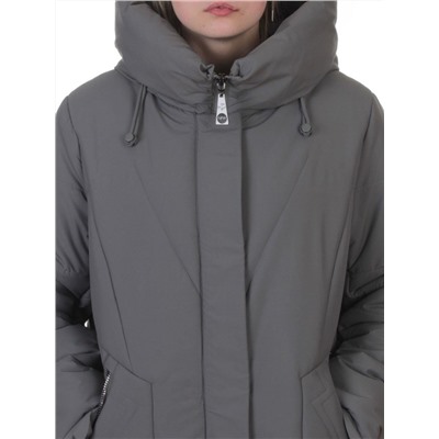 A618 GRAY/GREEN Пальто зимнее женское (верблюжья шерсть, 120 гр. холлофайбер)