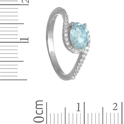Кольцо 'Валери' с голубым топазом и фианитами ТФКН.789ГТ1.80