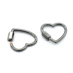 Замок винтовой сердце 20*20мм, черный