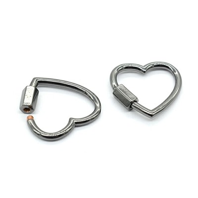 Замок винтовой сердце 20*20мм, черный