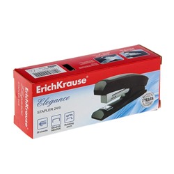 Степлер ErichKrause Elegance Half-strip №24/6 и 26/6, до 30 листов, вмещает до 100 скоб, глубина закладки бумаги до 55 мм, чёрный