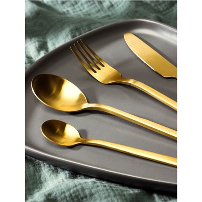Набор столовых приборов Magistro «Оску стандарт», 12 предметов, нержавеющая сталь, золотистый