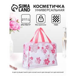 Косметичка-сумка на молнии для бассейна, с ручками, с принтом, розовая