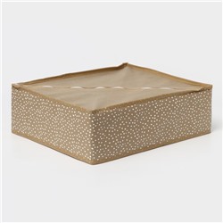 Органайзер для хранения белья Доляна Points, 18 ячеек, 35×30×12 см, бежевый