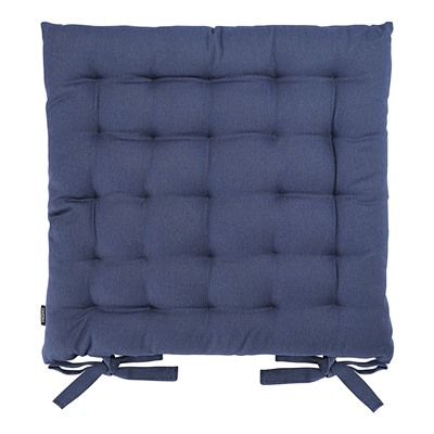 Подушка на стул из хлопка темно-синего цвета из коллекции Essential, 35х35 см