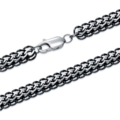 Цепь Питон с алмазной огранкой чернёный