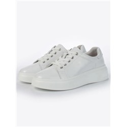 05-PDD215-2 WHITE Кроссовки женские (натуральная кожа)