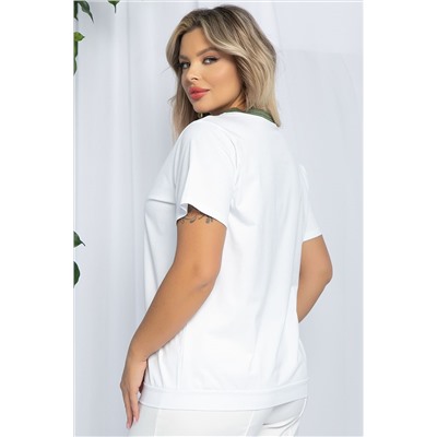 Блуза Лотус (бело-оранжевая) Б13160-20М