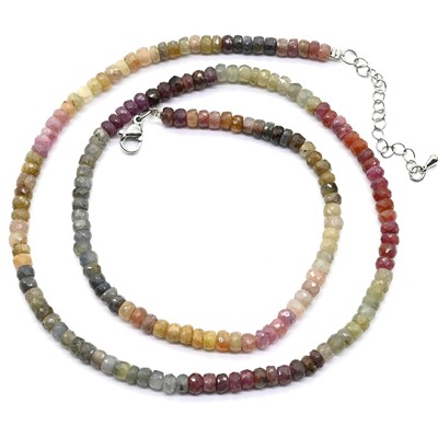 Бусы из Сапфира мульти огранка рондель 5*3мм, 53см, 27,5г