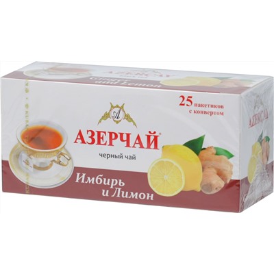 Azercay. Черный с имбирем и лимоном карт.упаковка, 20 пак.