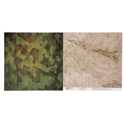 Бумага для скрапбукинга Military «Карта действий», 30,5 х 30,5 см 190 гр/м2
