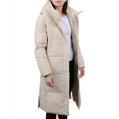 56009 BEIGE Пальто зимнее женское (холлофайбер 150 гр.)