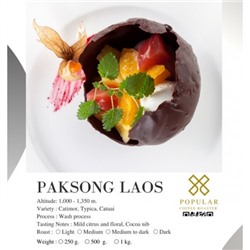 Лаосский кофе с ореховым ароматом в зернах Paksong Laos 3 вида обжарки